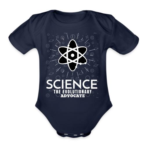 Science The Evolutionary Advocate White Design - Organic Short Sleeve Baby Bodysuit
