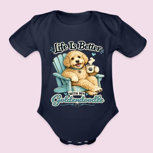 Life Is Better With My Goldendoodle - Organic Short Sleeve Baby Bodysuit