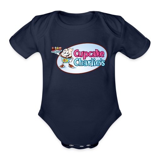 Cupcake Charlie's Logo - Organic Short Sleeve Baby Bodysuit