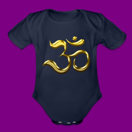 OM - Sacred Sounds - Gold - Organic Short Sleeve Baby Bodysuit