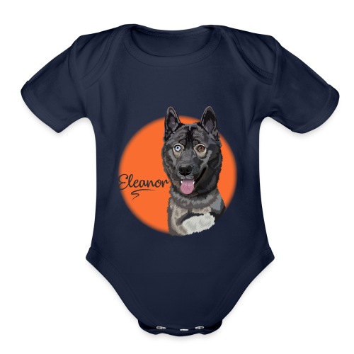 Eleanor the Husky from Gone to the Snow Dogs - Organic Short Sleeve Baby Bodysuit
