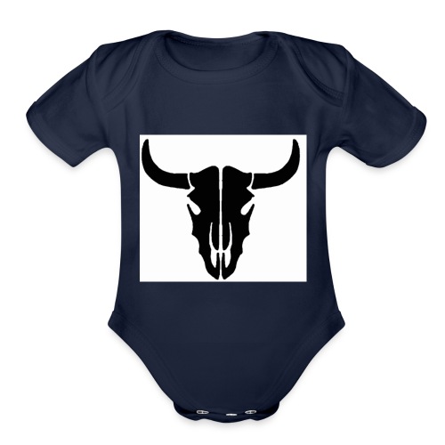Longhorn skull - Organic Short Sleeve Baby Bodysuit