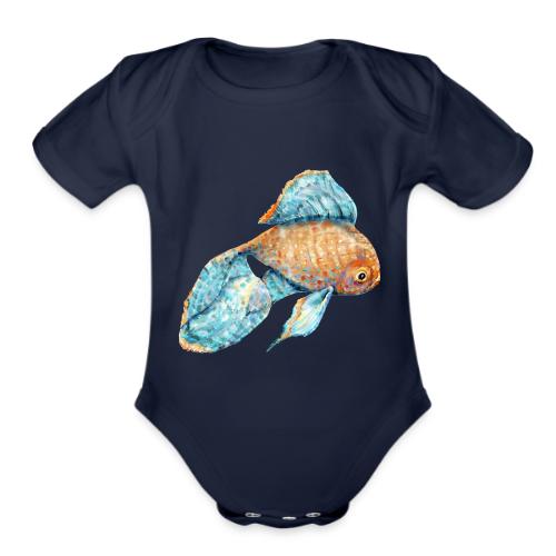 Blue Goldfish - Organic Short Sleeve Baby Bodysuit