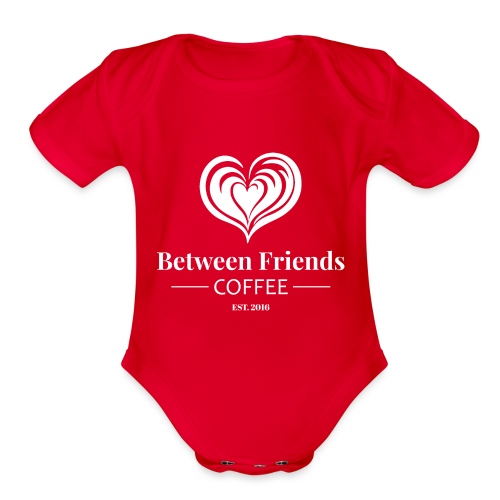 Between Friends Traditional Logo - Organic Short Sleeve Baby Bodysuit