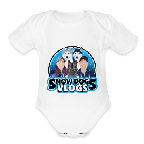 Snow Dogs Vlogs Family Logo - Organic Short Sleeve Baby Bodysuit