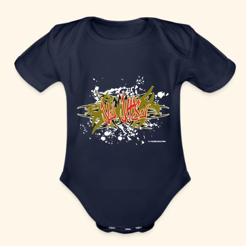 Jiu Jitsu 005 Graffiti wb TC - Organic Short Sleeve Baby Bodysuit