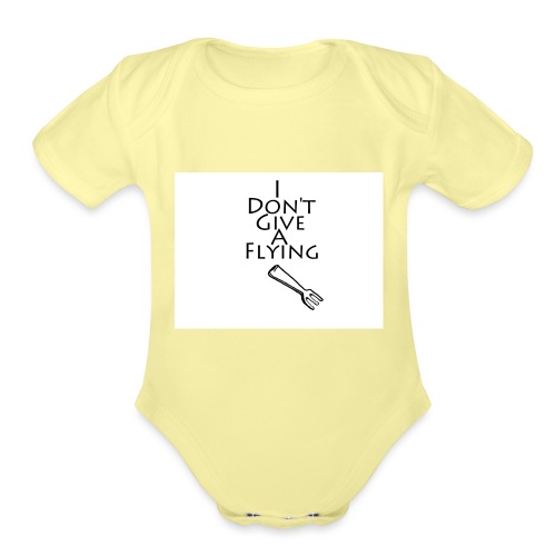 I Don't Give A Flying Fork - Organic Short Sleeve Baby Bodysuit