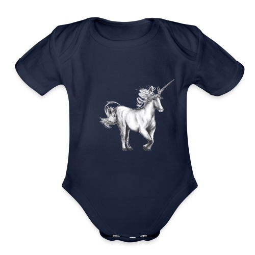 unicorn - Organic Short Sleeve Baby Bodysuit