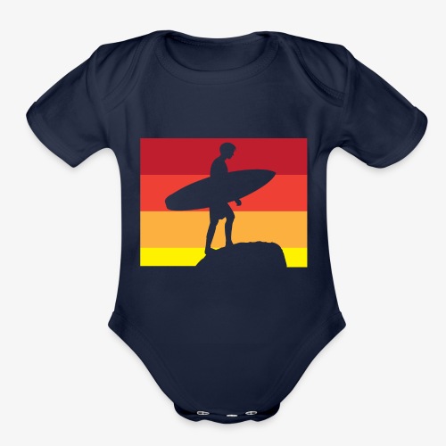 Surf Sunset Shadow - Organic Short Sleeve Baby Bodysuit