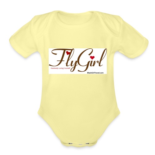 FlyGirlTextGray jpg - Organic Short Sleeve Baby Bodysuit