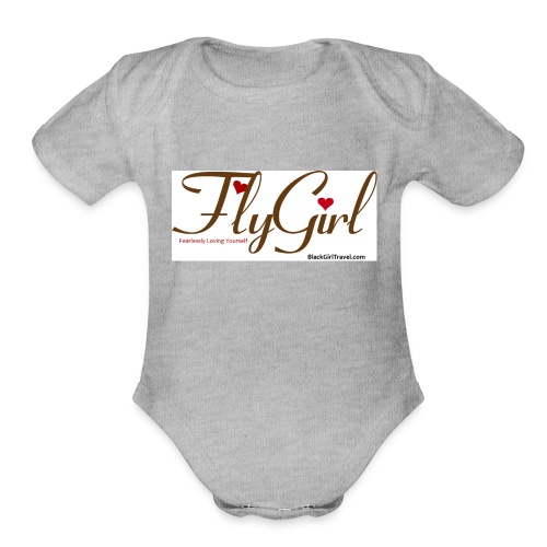 FlyGirlTextGray jpg - Organic Short Sleeve Baby Bodysuit