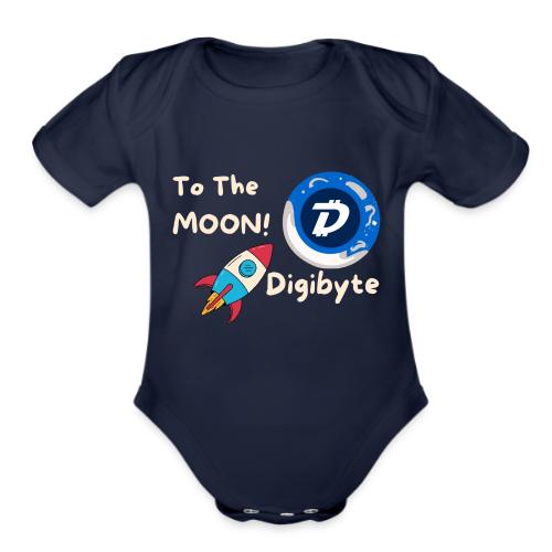 Digibyte To The Moon- - Organic Short Sleeve Baby Bodysuit