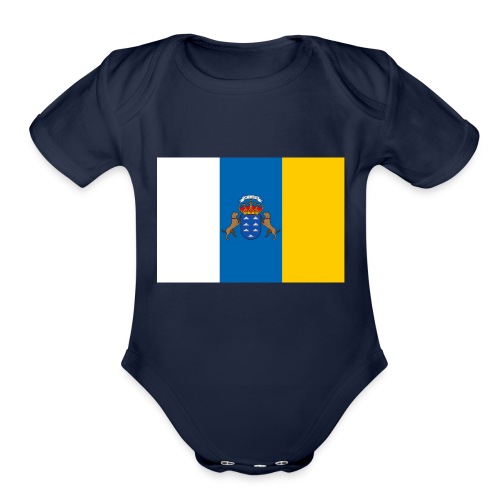 Canary Islands Flag - Organic Short Sleeve Baby Bodysuit