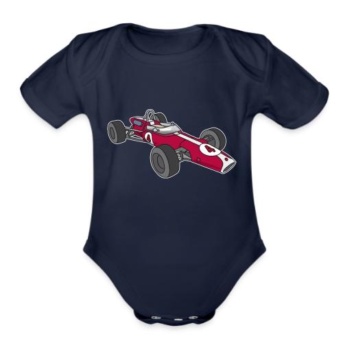 Red racing car, racecar, sportscar - Organic Short Sleeve Baby Bodysuit