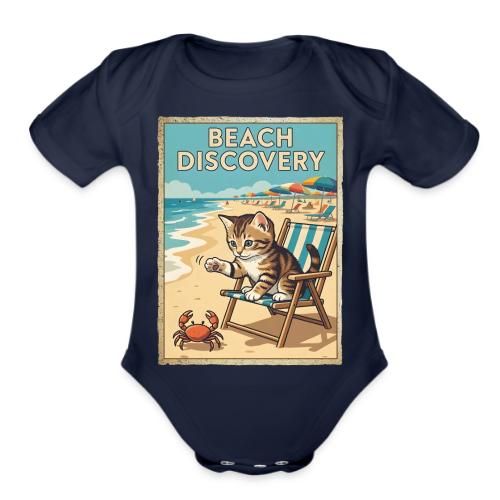 Kitten's Beach Discovery - Organic Short Sleeve Baby Bodysuit
