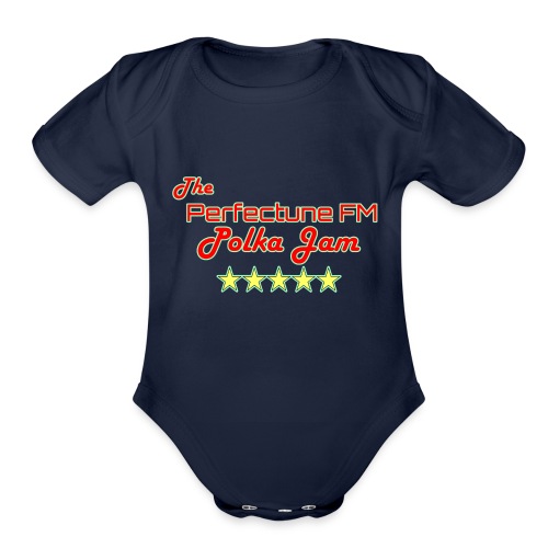 The Perfectune FM Polka Jam - Organic Short Sleeve Baby Bodysuit