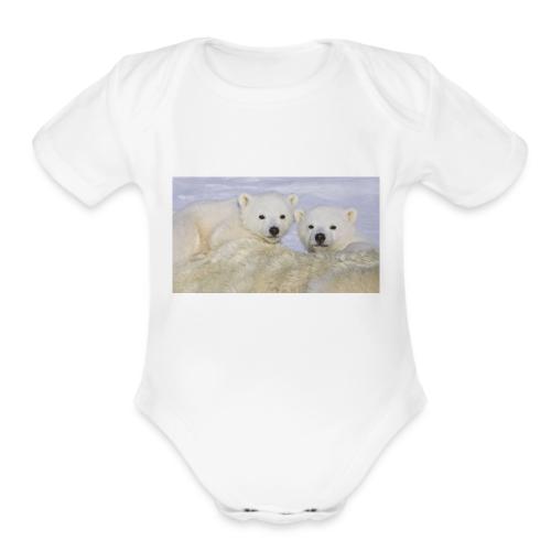 polarbears - Organic Short Sleeve Baby Bodysuit