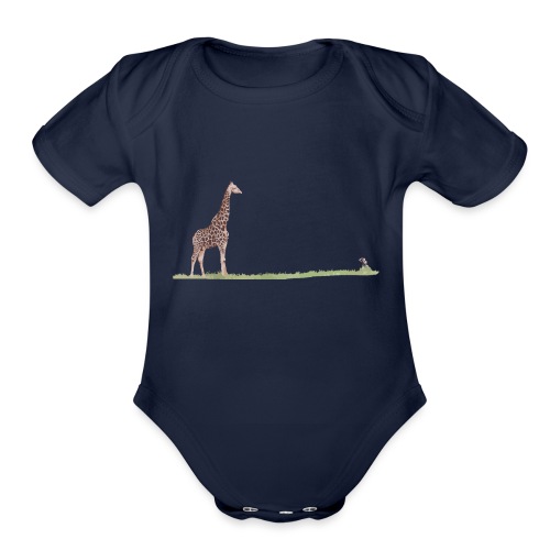 Big Giraffe, Tiny Photographer - Organic Short Sleeve Baby Bodysuit