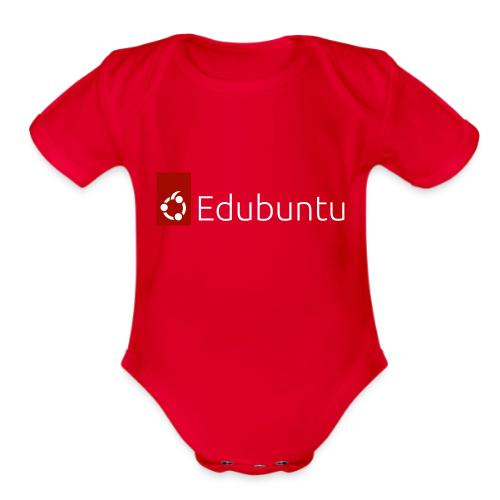 Edubuntu Logo 2023 - White - Organic Short Sleeve Baby Bodysuit