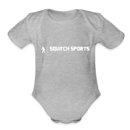 Squatch Sports white - Organic Short Sleeve Baby Bodysuit