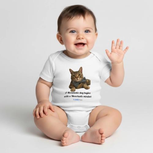 Meowtastic Mindset - Organic Short Sleeve Baby Bodysuit