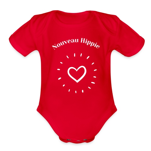 Nouveau Hippie Heart - Organic Short Sleeve Baby Bodysuit