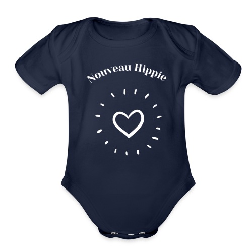 Nouveau Hippie Heart - Organic Short Sleeve Baby Bodysuit
