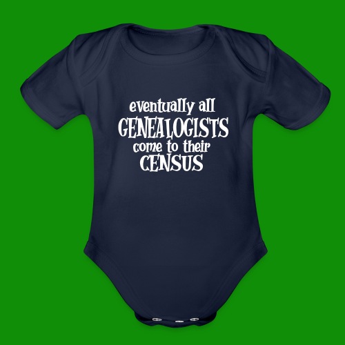 Genealogists Come to their Census - Organic Short Sleeve Baby Bodysuit