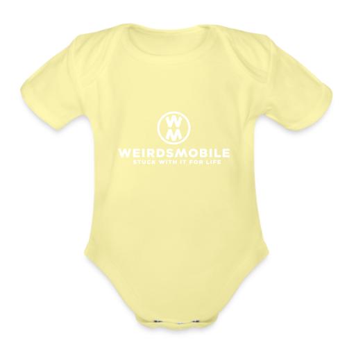 Weirdsmobile White Christmas - Organic Short Sleeve Baby Bodysuit
