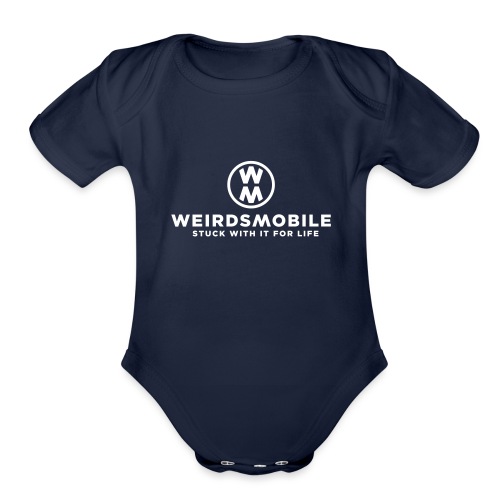 Weirdsmobile White Christmas - Organic Short Sleeve Baby Bodysuit