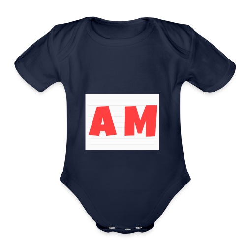 Am logo - Organic Short Sleeve Baby Bodysuit