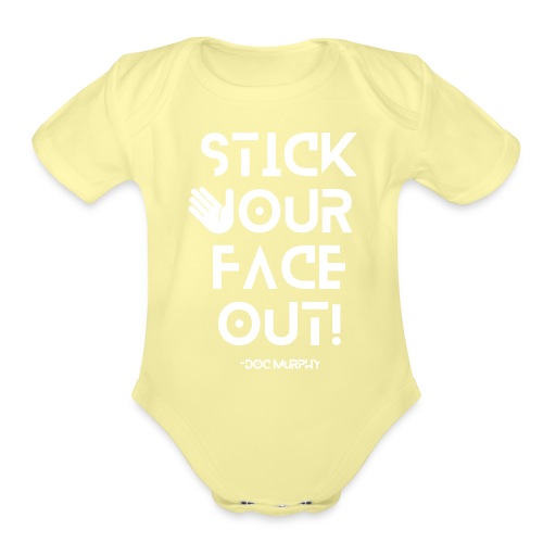 Stick Your Face Out White - Organic Short Sleeve Baby Bodysuit
