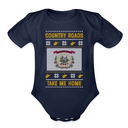 country roads - Organic Short Sleeve Baby Bodysuit