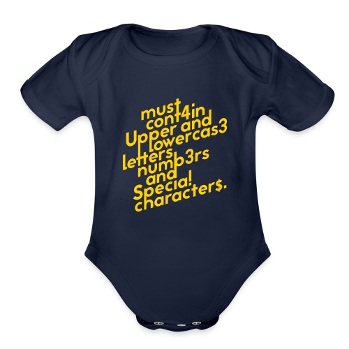 Password Requirements - Organic Short Sleeve Baby Bodysuit