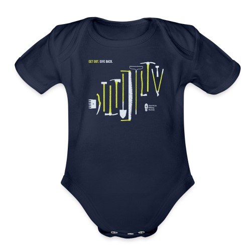 Get Out. Give Back. Trail Tool Arrangement - Organic Short Sleeve Baby Bodysuit
