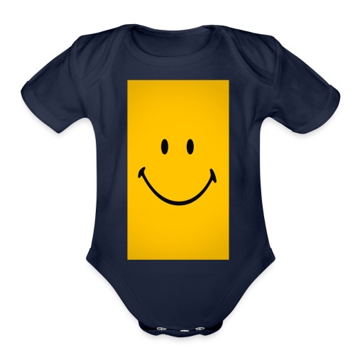 Smiley face - Organic Short Sleeve Baby Bodysuit