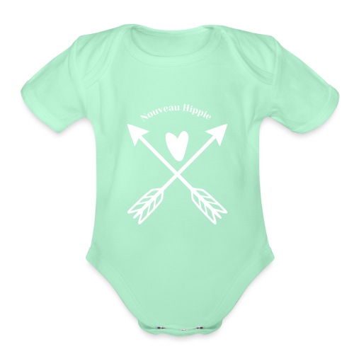 Nouveau Hippie Heart and Arrows - Organic Short Sleeve Baby Bodysuit