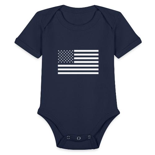 USA American Flag - Organic Short Sleeve Baby Bodysuit