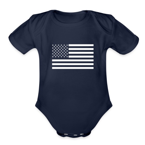 USA American Flag - Organic Short Sleeve Baby Bodysuit