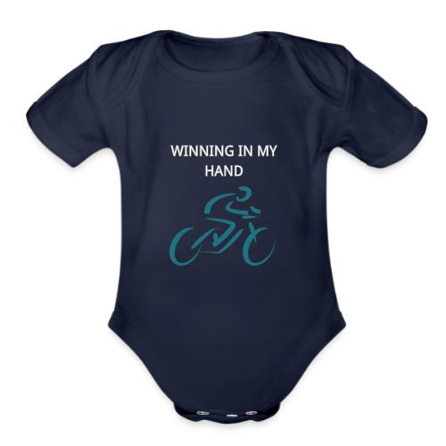 Cute Sports Design Biking - Organic Short Sleeve Baby Bodysuit
