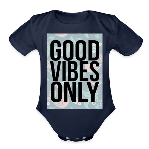good vibes only birds - Organic Short Sleeve Baby Bodysuit