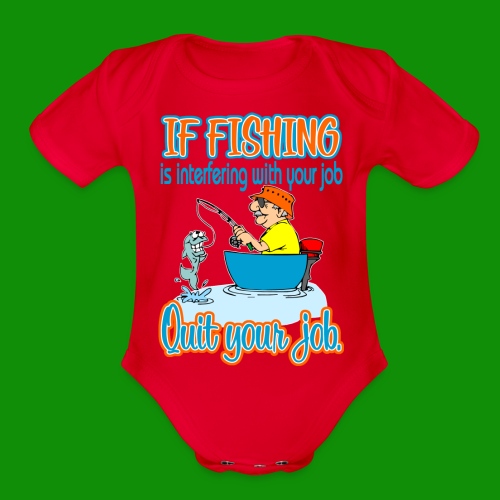 Fishing Job - Organic Short Sleeve Baby Bodysuit