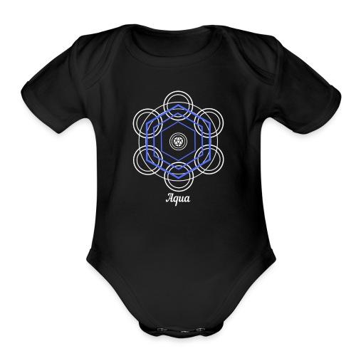 Aqua Water Element Alchemy Design - Organic Short Sleeve Baby Bodysuit