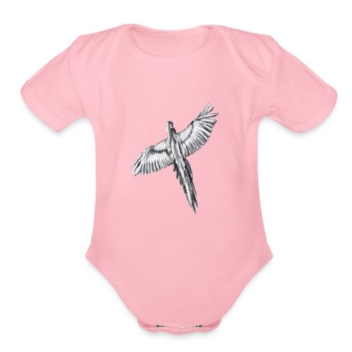 Flying parrot - Organic Short Sleeve Baby Bodysuit