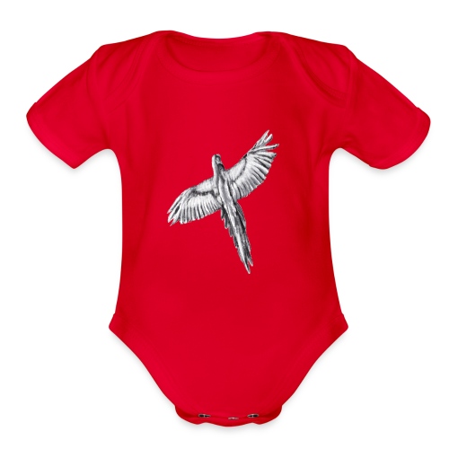 Flying parrot - Organic Short Sleeve Baby Bodysuit