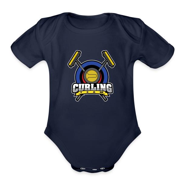 Curling team logo Organic Short Sleeve Baby Bodysuit