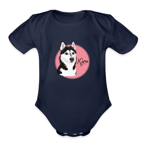 Kira the Husky from Gone to the Snow Dogs - Organic Short Sleeve Baby Bodysuit