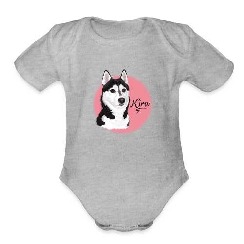 Kira the Husky from Gone to the Snow Dogs - Organic Short Sleeve Baby Bodysuit