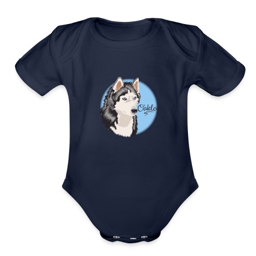 Oakley the Husky from Gone to the Snow Dogs - Organic Short Sleeve Baby Bodysuit