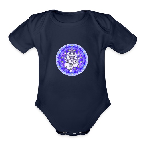 Transformation Delphinium Ganesha - Organic Short Sleeve Baby Bodysuit